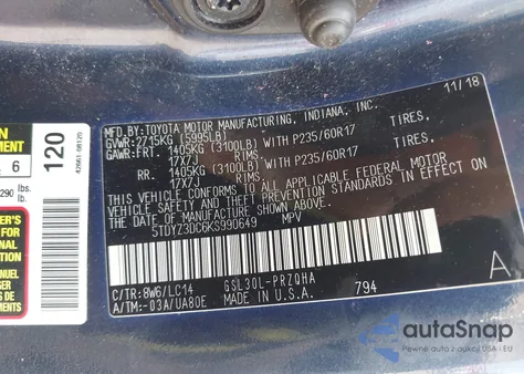 2019 Toyota Sienna Xle 8 Passenger из США, поврежденный, VIN 5TDYZ3DC6KS990649